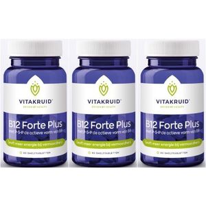 Vitakruid vitamine B12 Forte Plus met P-5-P de actieve vorm van B6 triopak 3x60 smelttabletten (=180 tabletten)