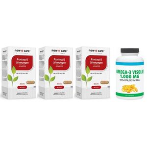 New Care Prostaat & Urinewegen trio-pak 3x 60 capsules met gratis Gezonderwinkelen Visolie 120 capsules