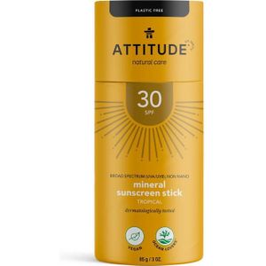 Attitude Sun care zonstick tropical plasticvrij SPF30  85 Gram