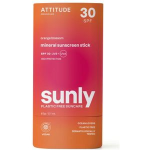 Attitude Sunly zonnebrandstick SPF30 oranjebloesem  60 Gram