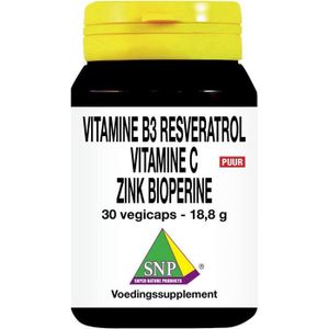 SNP Vitamine B3 resveratrol gebufferde vitamine C zink  30 Vegetarische capsules