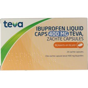 Teva Ibuprofen 400mg liquid caps  20 Capsules