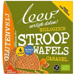 Leev Stroopwafel caramel glutenvrij bio  120 gram