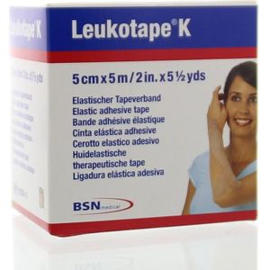 Leukotape K elastische tape 5m x 5cm huidkleur  1 stuks