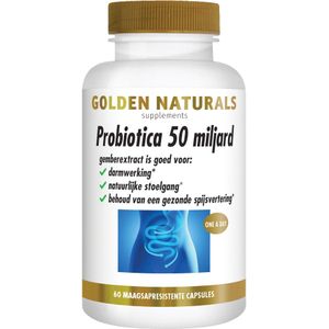 Golden Naturals Probiotica 50 miljard  60 veganistische maagsapresistente capsules