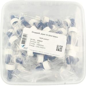 Spruyt Hillen Druppelflacon pipet 10 - 30ml blauw  100 stuks |