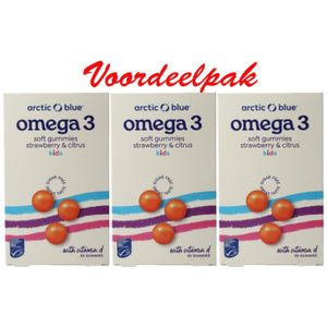 Arctic Blue Omega 3 gummies DHA, EPA en vitamine D 30 Gummies Drie-pak  (3x 30 Gummies)