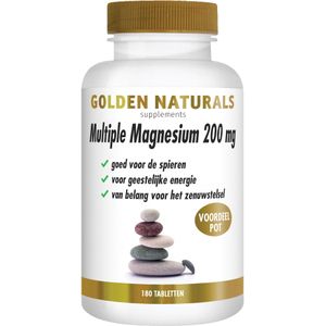 Golden Naturals Multiple Magnesium 200 mg  180 veganistische tabletten
