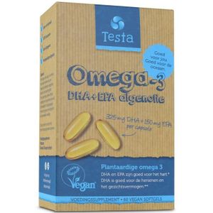 Testa Omega 3 algenolie 325mg DHA + 150mg EPA vegan  60 Vegetarische capsules