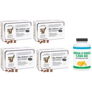 Pharma Nord Bio Seleen & Zink 4-pak 4x 150 tabletten + Gratis Gezonderwinkelen Visolie 120 capsules