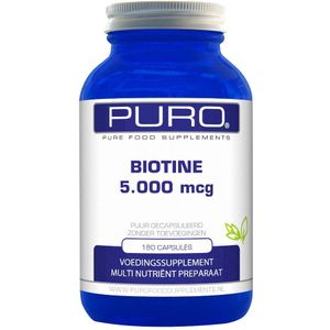 Puro Biotine 5.000mcg 180 capsules (ook wel vitamine B8 genoemd)