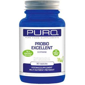 PURO Probio Excellent 8 strains 32 biljoen kve 10x sterkere formule 30 capsules