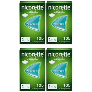 Nicorette Kauwgom 2 mg classic 4-pak = 4x 105 stuks