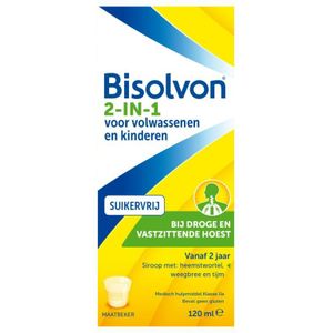 Bisolvon Drank 2-in-1 suikervrij  120 Milliliter