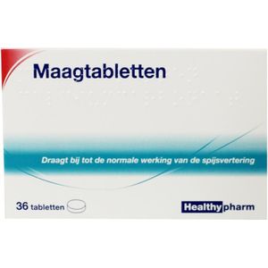 Healthypharm Maagtabletten calcium carbonaat  36 tabletten