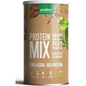Purasana Protein mix pea sunflower hemp cacao vegan bio  400 gram