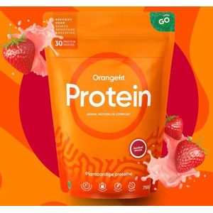 Orangefit Proteine Aardbei (plantaardige eiwitten)  750 gram