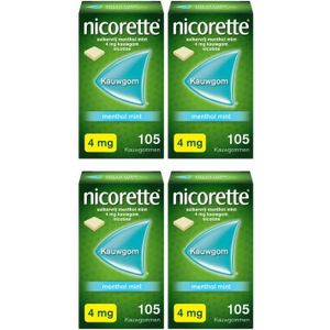 Nicorette Kauwgom 4 mg menthol mint 4-pak 4x105 stuks
