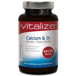 Vitalize Calcium & d3  90 Kauwtabletten