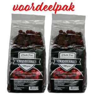 Health Food Cranberries Voordeelpak  2x 1 kilo