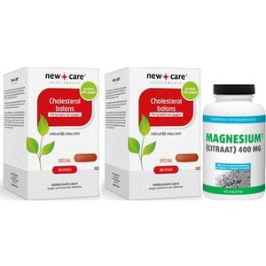 New Care Cholesterol Balans met Guggul Duo-pak (2x 120 capsules) + Gratis Gezonderwinkelen  Magnesium 180 tabletten