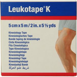 Leukotape K elastische tape 5m x 5cm huidkleur  1 stuks |