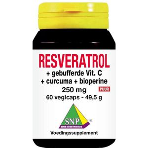 SNP Resveratrol curcuma gebufferd vit C bioperine puur  60 Vegetarische capsules