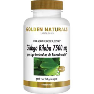 Golden Naturals Ginkgo Biloba 7500 mg  60 veganistische capsules