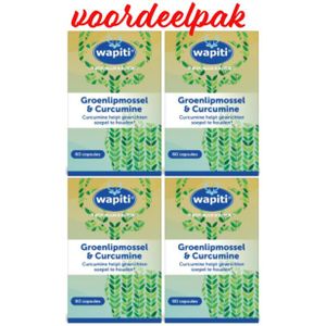 Wapiti Groenlipmossel & Curcuma vierpak  4x 60  capsules