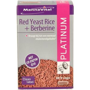 Mannavital Rode rijst + berberine platinum  60 Vegetarische capsules