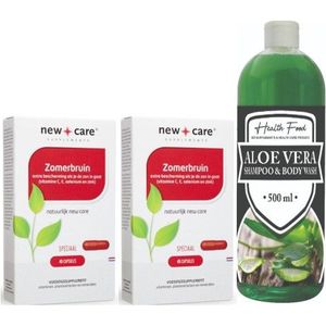 New Care Zomerbruin duo-pak 2x 45 capsules + gratis Health Food Aloe Vera Shampoo & Bodywash 300ml