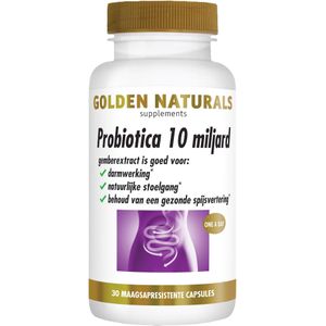 Golden Naturals Probiotica 10 miljard  30 veganistische maagsapresistente capsules