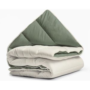 Sleeptime All-in one Omkeerbare Dekbed - Dekbed zonder Overtrek - 200x200 - Creme/Groen