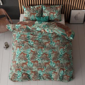 Dekbedovertrek Hasta - Lits-Jumeaux (240x220 Cm) - Groen Microvezel - - Sleeptime Classy - Dekbed-Discounter.nl