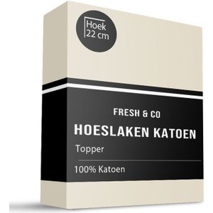 Fresh and Co - Topper Hoeslaken - Katoen - Verkoelend - Keuze Uit Meerdere Kleuren