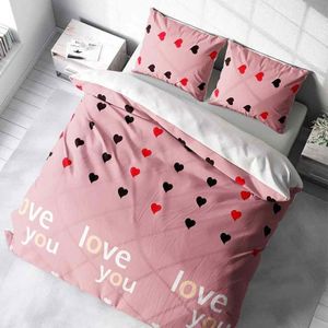 Dekbedovertrek Lovely Pink Dekbedovertrek - Lits-Jumeaux (240x220 cm) - Roze Katoen - Dessin: Romantisch - Nice Dreams