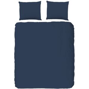 Dekbedovertrek Katoen - Lits-Jumeaux (240x220 cm) - Blauw/ Groen/ Bruin/ Grijs/ Antraciet/ Petrol Katoen-satijn - Dessin: Effen - HIP -
