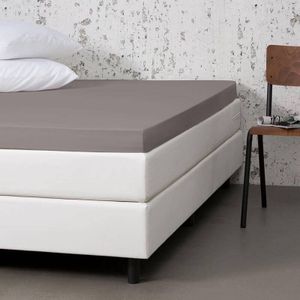 Hoeslaken Stretch - Topper - Taupe - 100x200 cm - Taupe - Dekbed Discounter