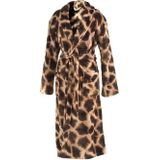 Zohome Giraffe Badjas Lang - Flanel Fleece - Maat XL - Brown - Badjas Dames - Badjas Heren