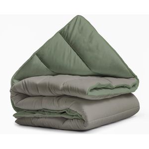 Sleeptime All-in one Omkeerbare Dekbed - Dekbed zonder Overtrek - 140x200 - Groen/Kaki