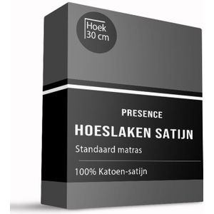 Presence - Hoeslaken - Antraciet - Satijn - 90x200 cm