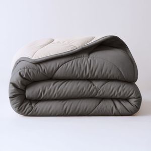 1+1 Gratis Wasbaar Lazy Dekbed Zonder Overtrek - Zonder Overtrek - Double Face - Antraciet Off White - Dekbed-Discounter.nl