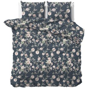 Dekbedovertrek Elda - Tweepersoons (200x200 Cm) - Groen Microvezel - Bloemen - Sleeptime Classy - Dekbed-Discounter.nl