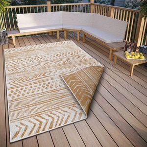 NORTHRUGS - Biri - Dubbelzijdig Buitenkleed - Beige/Wit - 80x150 cm - Laagpolig