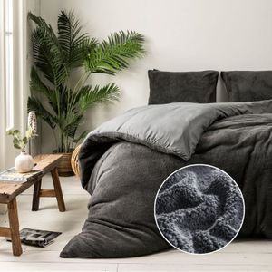 Dekbedovertrek Summer Teddy - Lits-Jumeaux (240x220 cm) - Groen/ Grijs/ Roze/ Creme/ Antraciet/ Off-white Microvezel - Dessin: Effen - Fresh and Co -