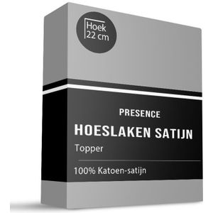 Topper Hoeslaken - Satijn - Zilver - 160x200 cm - Zilver - Dekbed Discounter - Dekbed-Discounter.nl