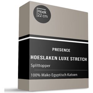 Splittopper Hoeslaken- Mako Jersey Katoen - 160x200cm - Taupe - Presence - Dekbed-Discounter.nl