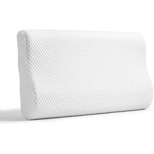 Traagschuim Contour Kussen - 60x35x11 cm - Wit - Geschikt voor elke kussensloop