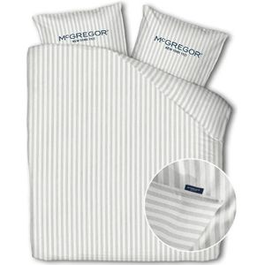 Dekbedovertrek McGregor - Katoen - Grijs - Lits-Jumeaux (240x240 Cm) - Wit & Grijs Katoen - Strepen & Hotel Luxe - McGregor - Dekbed-Discounter.nl