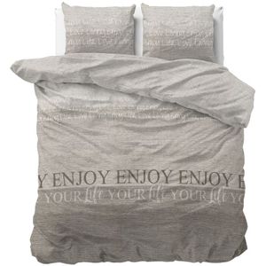 Sleeptime Classy - Enjoy - Dekbedovertrek - Taupe - Tweepersoons 200x200 cm - Microvezel